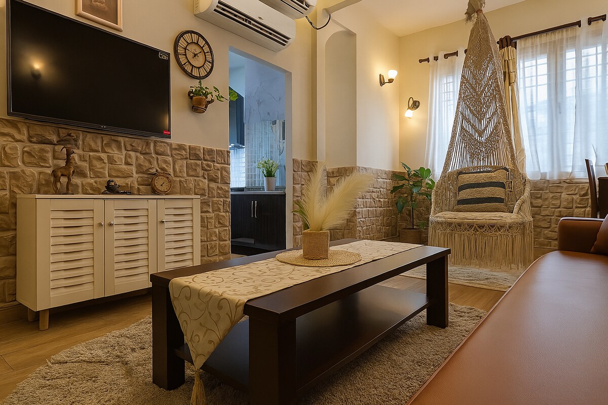 Boho Paradise | Luxurious 2BHK Apt | Near Thalassa